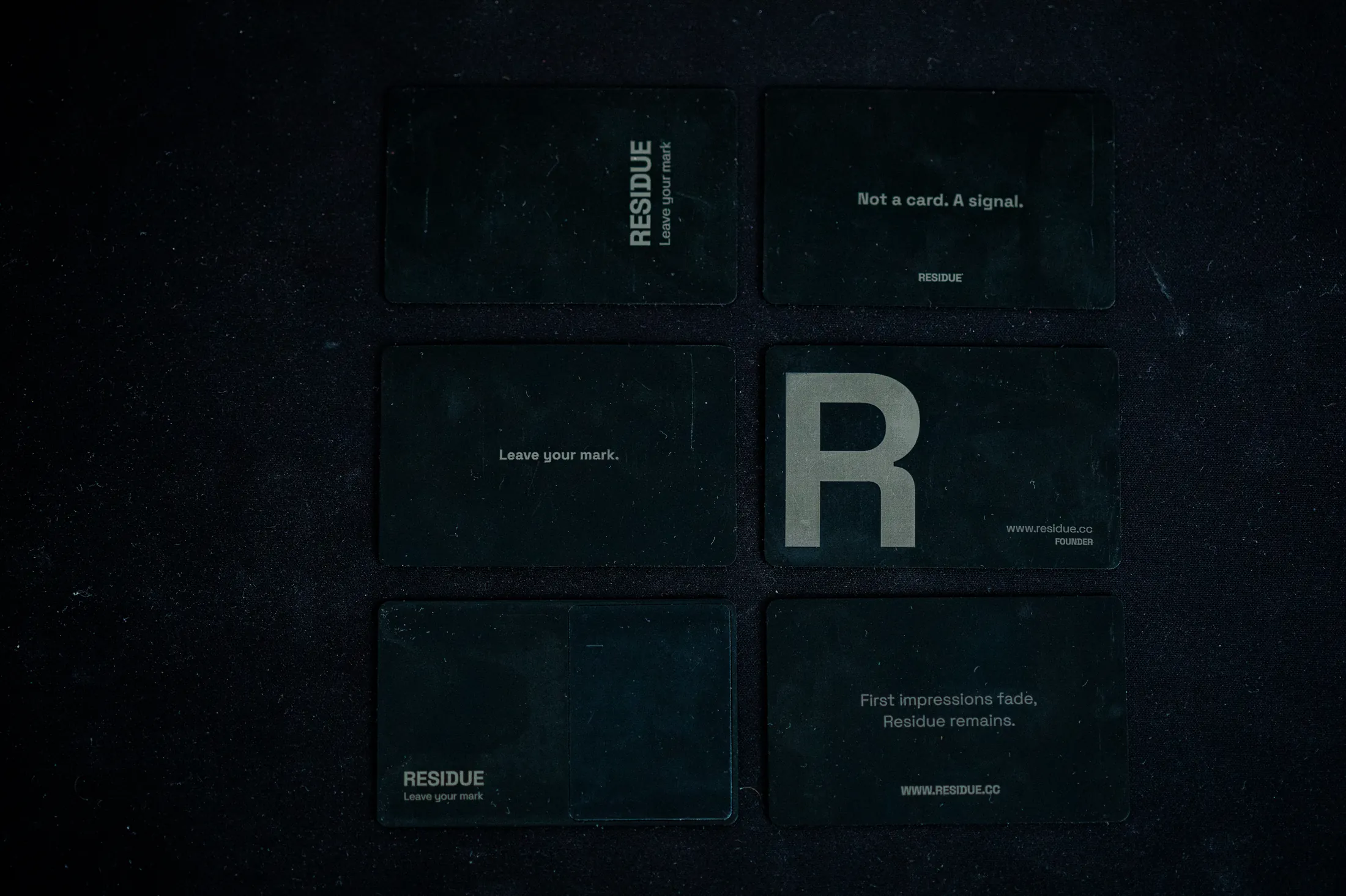 Residue card and iPhone flatlay